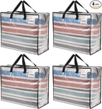 VENO 4 Pack Heavy Duty Moving Bags, Storage Bags, Packing Supplies, Top Zipper by Veno