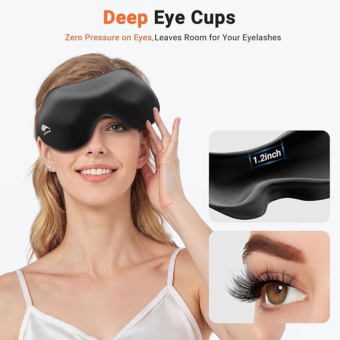 Sleep Eye Mask for Side Sleeper Men Women 3 Pack: 100% Blackout 3D Sleeping Mask - Image 4