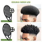 KOUPA Silicone Curly Hair Brush with Pick Comb, One Piece Twist Curl Comb for Afro Curls, Washable Hair Tool for Men Women, Black