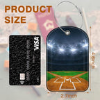 2 PCS Leather Luggage Tag for Suitcase Old Baseball and Glove on Baseball Grand - Image 2