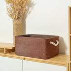 TheWarmHome Decorative Basket Rectangular Fabric Storage Bin Organizer Basket - Image 3