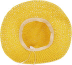 Womens Wide Brim Straw Sun Hat Foldable Floppy Crochet Beach Hat - Image 5
