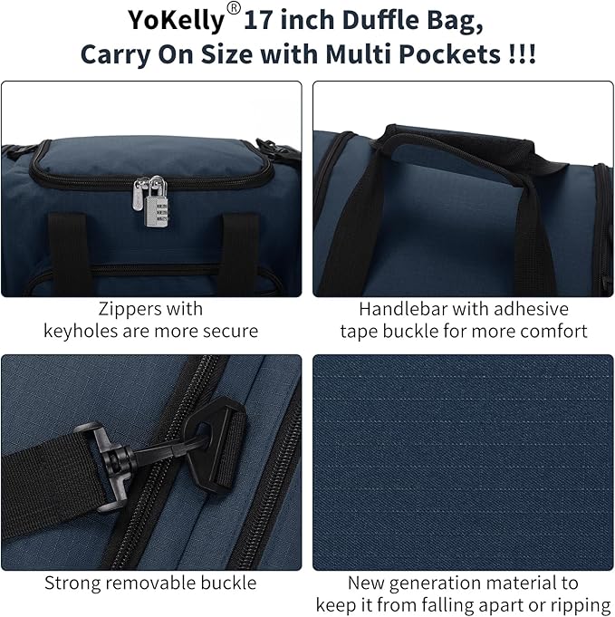 Small Duffel Bag 17 inch Carry On Weekender Bag - Image 5