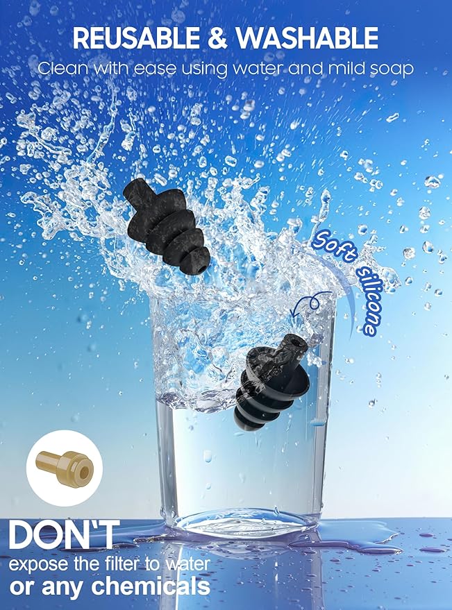 Ear Plugs for Airplane Pressure Relief, 2 Pairs Adults Soft Silicone Reusable - Image 4