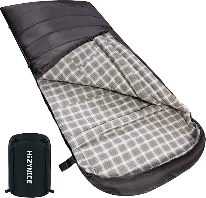 0 Degree Sleeping Bag 100% Cotton Flannel XXL by HiZYNICE