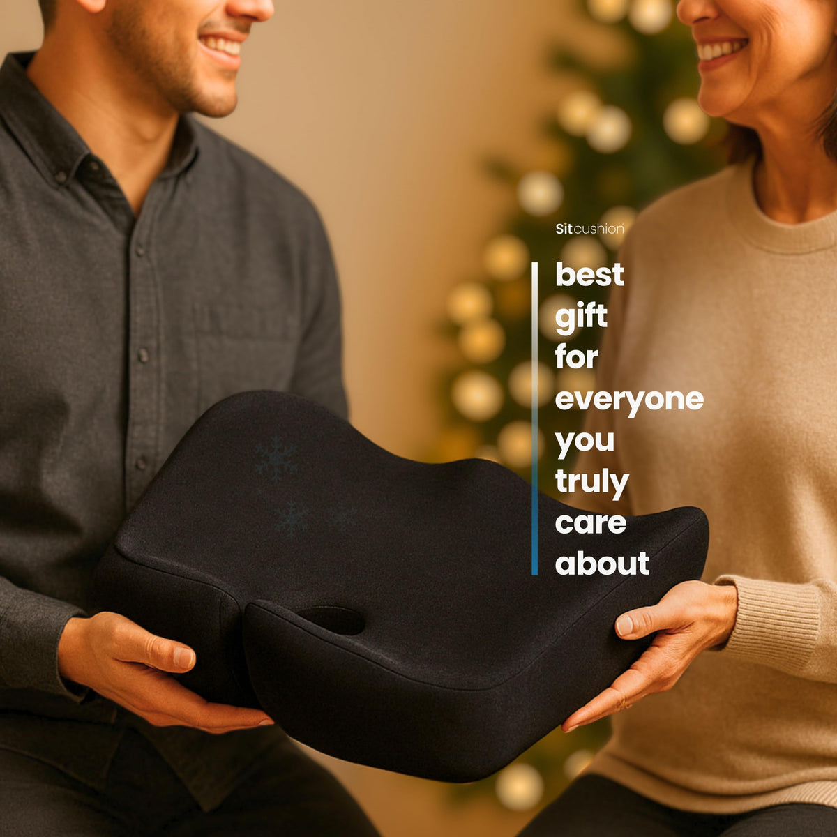 Cooling Seat Cushion for Tailbone Pain Relief (Cooling Black)