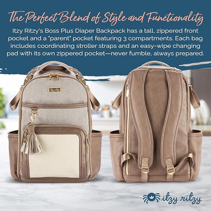 Itzy Ritzy Diaper Bag Backpack – Large Capacity Boss Plus Baby Backpack Diaper - Image 3