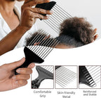 Belongtous Premium Twist Hair Sponge Brush, Twist Styler Comb Set for Men & Women, Metal Brush Pick and Twist Comb for Afro, Curly, Coiled, Short Hair