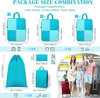 8 Set Compression Packing Cubes Travel, Lightweight Expandable Travel Cubes - Image 4