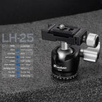 Leofoto Professional Camera Tripod, 4 Leg Sections, 360° Ball Head, Max Load - Image 3