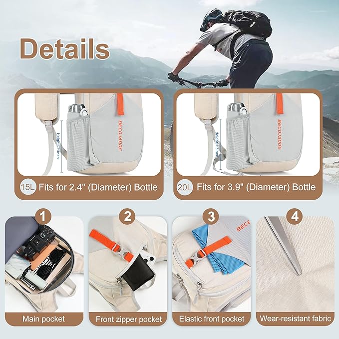 20L Small Hiking Backpack for Men Women Foldable Packable Back Pack Ultralight - Image 3
