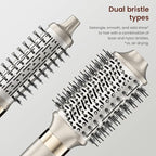 MESCOMB Upgraded 5 in 1 Hot Air Styler – 110,000 RPM Hair Dryer Brush with Automatic Curling Barrel, Volumizer for Curl, Smooth & Blowout, Anti-Frizz & No Heat Damage (Champagne)