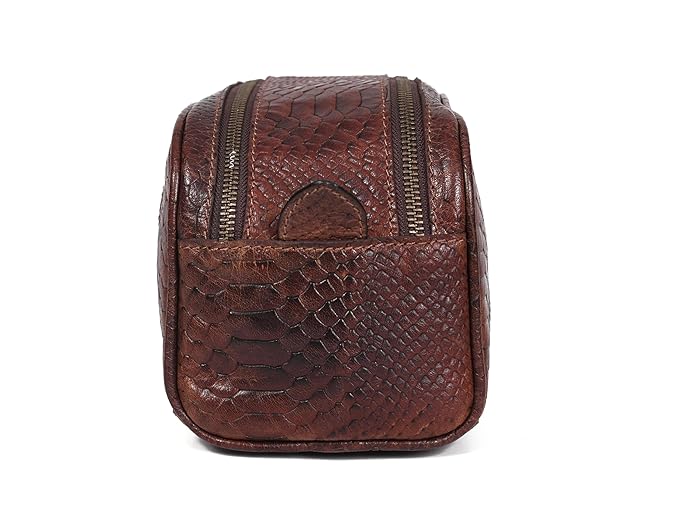 10" Premium Leather Toiletry Travel Pouch - Image 7