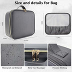 Travel Makeup Bag with LED Mirror Travel Makeup Organizer with 3 Lighted - Image 5