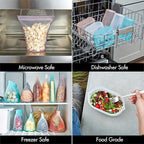 Zip Top Reusable Food Storage Bags | Small Dish | Silicone Meal Prep Container - Image 3