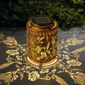 Outdoor Solar Lantern Waterproof Decorative Hummingbird and Trumpet Flower by Adebime
