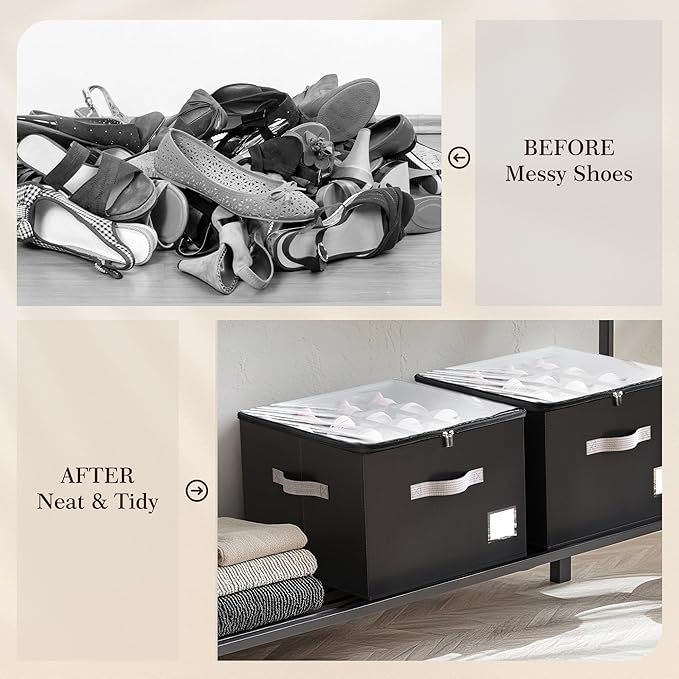 Criusia Shoe Organizer for Closet, Foldable Shoe Storage Organizer - Image 2