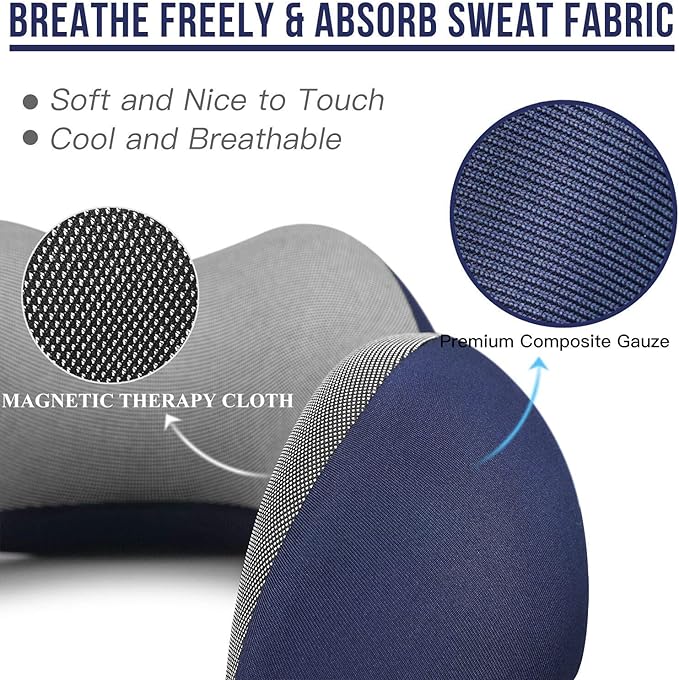 MLVOC Travel Pillow 100% Pure Memory Foam Neck Pillow, Comfortable & Breathable - Image 3