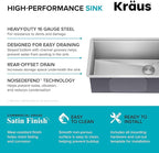 KRAUS Kore 27-Inch Undermount Workstation 16 Gauge Single Bowl Stainless Steel - Image 6