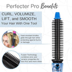 CALISTA Perfecter Pro Heated Round Brush | Lift, Volumize, and Style with No Heat Damage for Healthier-Looking Hair | 4 Sizes for Most Hair Types | Dual Voltage & Adjustable Temp (0.75, Rose Gold)