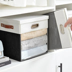 Fabric Storage Cubes with Clear Windows and Lids, Decorative Storage Boxes - Image 7