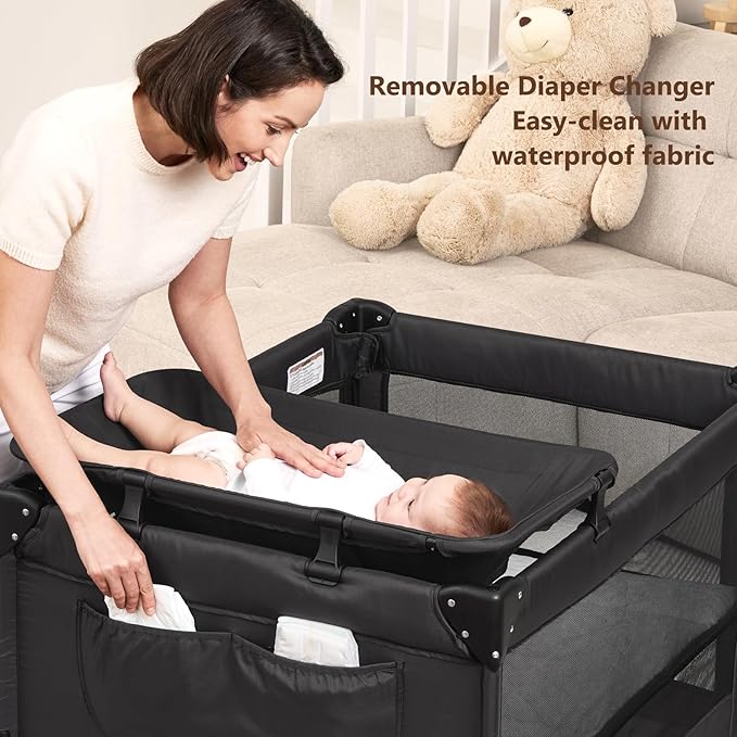 ANGELBLISS Baby Bassinet Bedside Crib, Pack and Play - Image 5