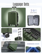 LIGHT FLIGHT Luggage Sets, 3 Piece Durable Suitcase Set - Image 3