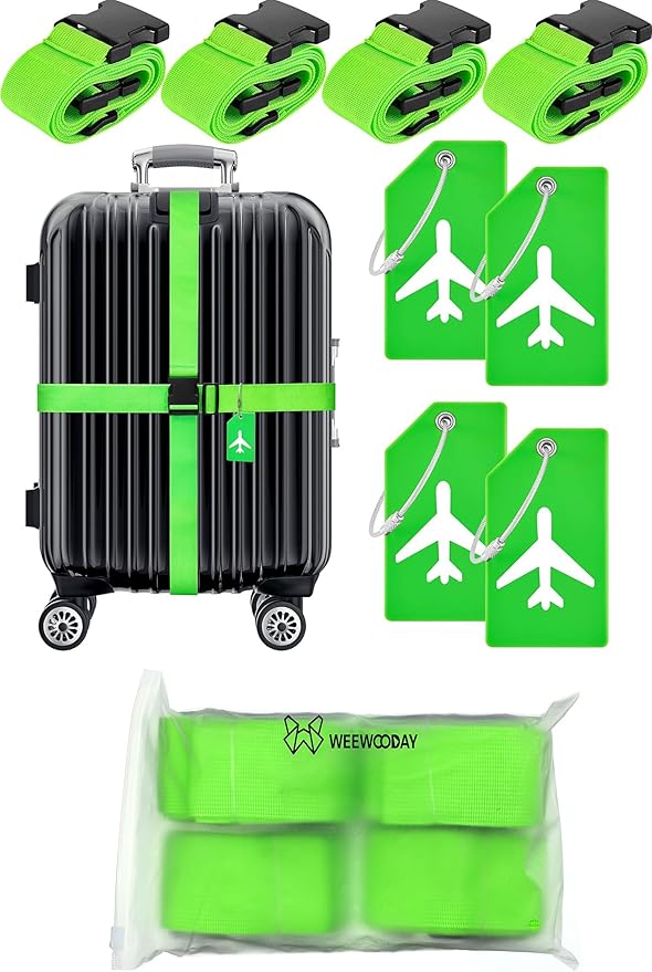 Weewooday 8 Pcs Luggage Straps Suitcase Tags Set - Image 8