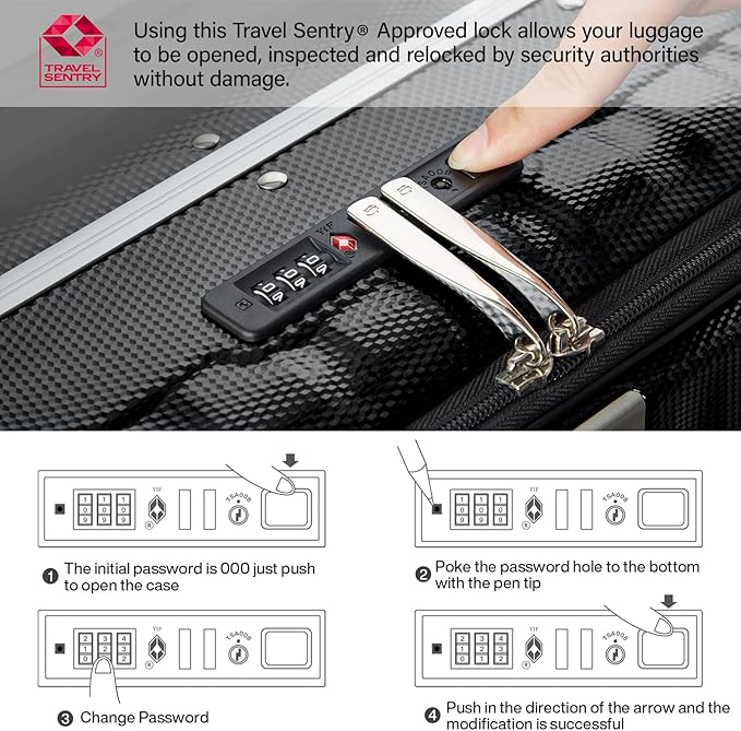 Hanke 20 Inch Carry-On Luggage PC Hard Shell Suitcases - Image 7