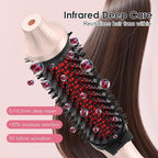 Infrared Thermal Brush 1.65”, 100M Negative Ions 2-in-1 Curling & Straightening Round Brush, 6 Heat Settings, Dual Voltage Styler, Lightweight & Quiet, Auto Shut-Off, Elegant Gift Box for Women