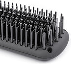 L'ANGE HAIR Le Vite Straightening Brush | Heated Hair Tool for Smoother, Frizz-Controlled Look | Dual-Voltage Hot Brush Straightener for Effortless Styling & Shine | Ceramic Standard Size (Black)