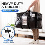 TAILI Extra Large Moving Bags, 6 Pack Black Heavy Duty Totes - Image 4