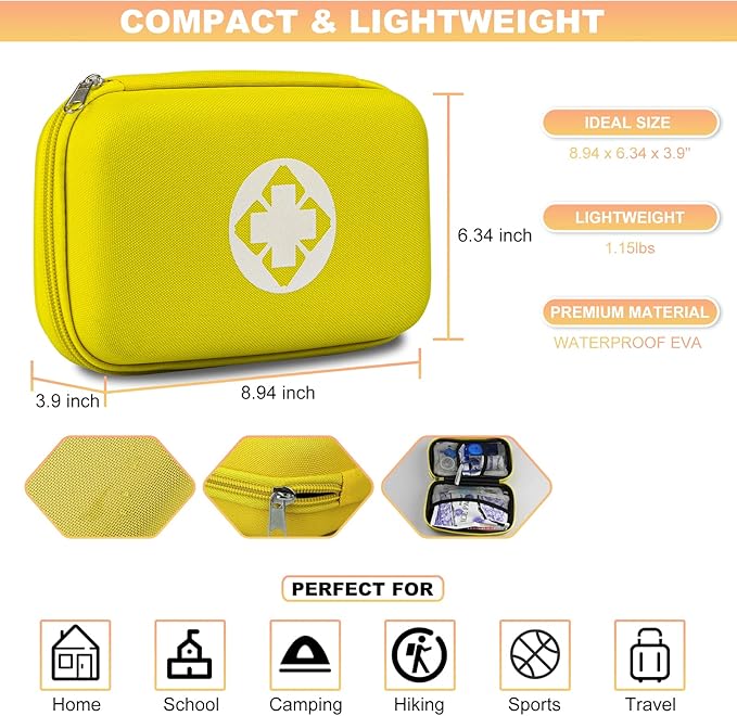 276PCS Hiking First Aid Kit for Home Personal Emergency Supplies Compact Bag - Image 3