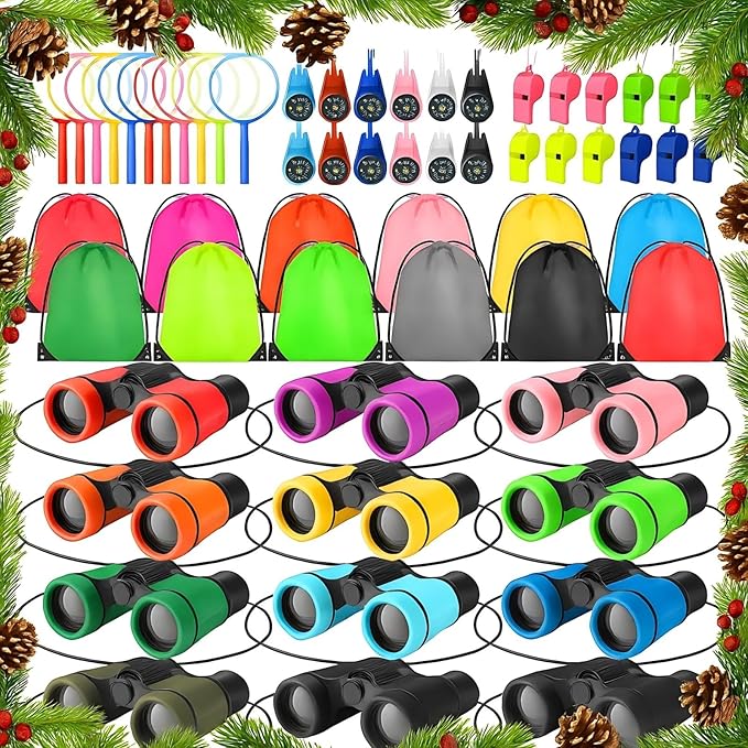12 Set Binocular Compass Magnifying Glass Set Christmas Birthday Gift Small by Foilswirl