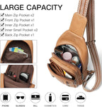7L Sling Bag for Women Men Leather Small Sling Backpack Daypack Anti Theft - Image 3