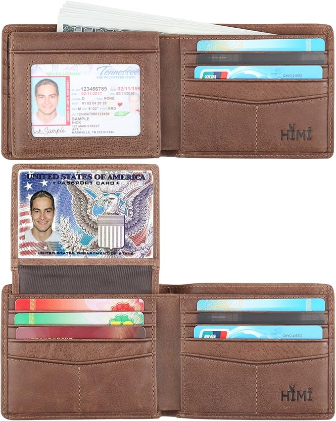 Wallet for Men-Genuine Leather RFID Blocking Bifold Stylish Wallet by WelcometoHIMI