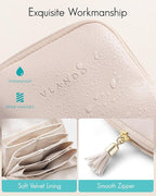 Vlando Small Travel Jewelry Organizer, Jewelry Pouch Bags, Velvet Jewelry - Image 3