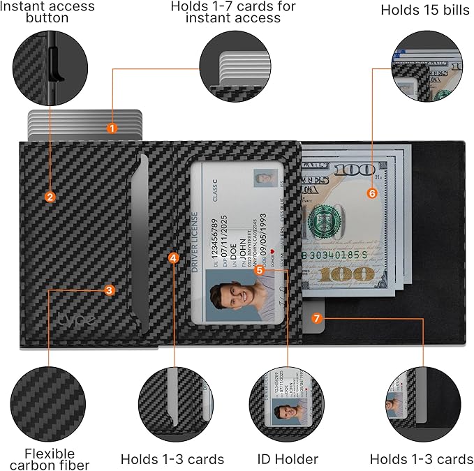 Mens Smart Wallet Card Holder for AirTag: Leather, Compatible - Image 3