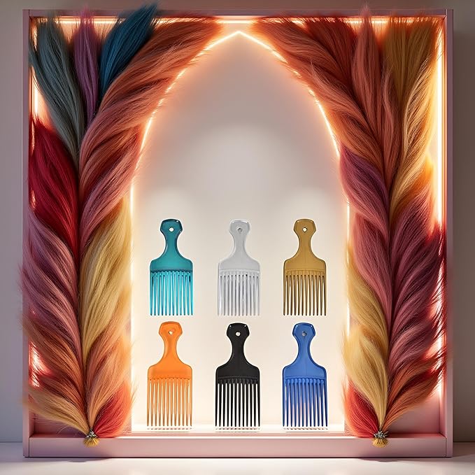 1pc Random Color Salon-Style Hair Pick and Barber Comb, Pick Comb for Curly and Parting Care for Thick Quality Barber Supplies, Styling Tools and Appliances, Hair Combs