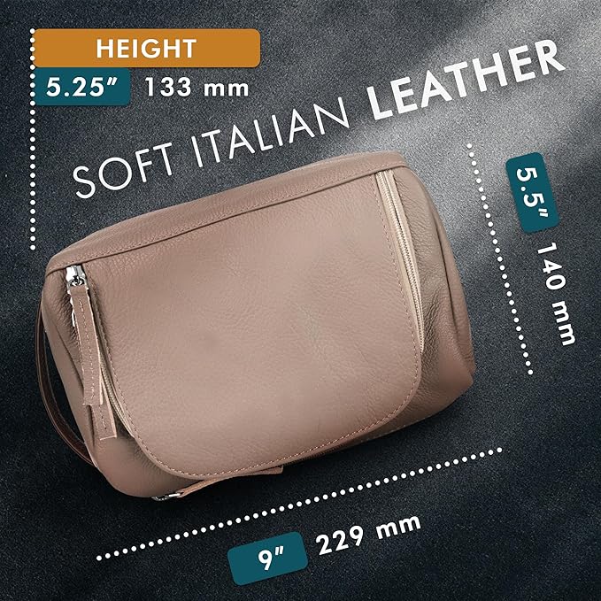 ELIZO Premium REAL Leather Toiletry Bag - Image 3