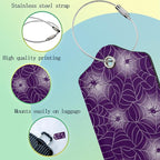 Halloween Luggage Tags Set of 2 Purple Spider Web Leather Suitcase Tags - Image 4