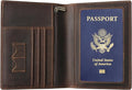 Ringsun Leather Passport Cover for Men Women, RFID Passport Wallet Case Travel by RINGSUN