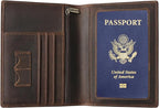 Ringsun Leather Passport Cover for Men Women, RFID Passport Wallet Case Travel by RINGSUN