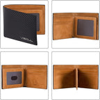 VISOUL Mens Carbon Fiber Leather Bifold Wallet - Image 3