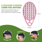 KOUPA Magic Silicone Curly Hair Brush, One Piece Twist Curl Comb for Afro Curls, Washable Hair Tool for Men Women, Pink, 2 Pieces