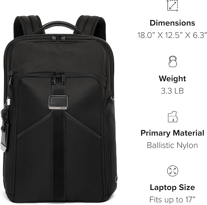 TUMI - Alpha Bravo Pro 17" Backpack - Expandable Travel and Commute Gaming and - Image 7