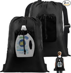 2-Pack Backpack Laundry Bags, Heavy Duty Laundry Bag Backpacks by Coomeelaundrybag