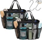 F-color Mesh Shower Caddy Portable, Upgrade Deeper 7 Pockets Shower Bag Basket by F-color