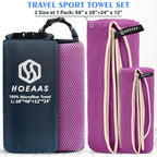 HOEAAS 2 Pack Microfiber Camping Towels, Quick Dry Towel, Super Absorbent Ultra - Image 2