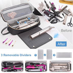 2IN1 Hair Tools Travel Bag with Heat Resistant Mat for Shark Flexstyle, Flat Irons, Straighteners, Curling Iron, Hair Dryer Case Compatible with Revlon One-Step Hair Dryer, Hair Essentials